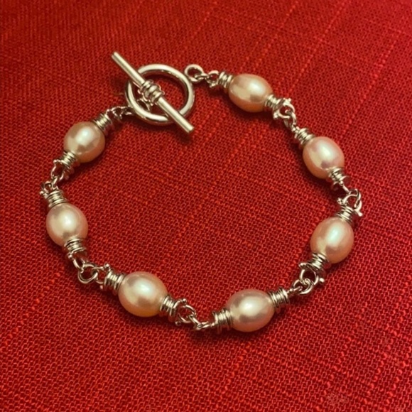 Sterling Silver and Pearl Bracelet - Picture 2 of 3